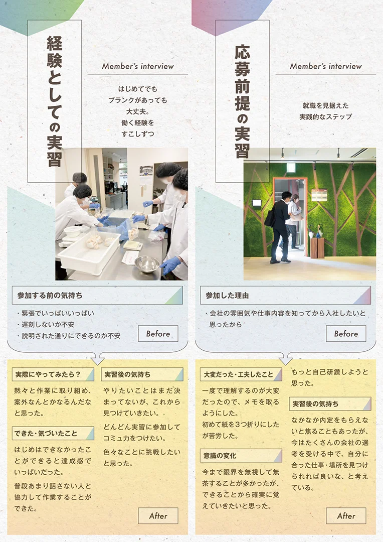 実習でみつける「働く自分」